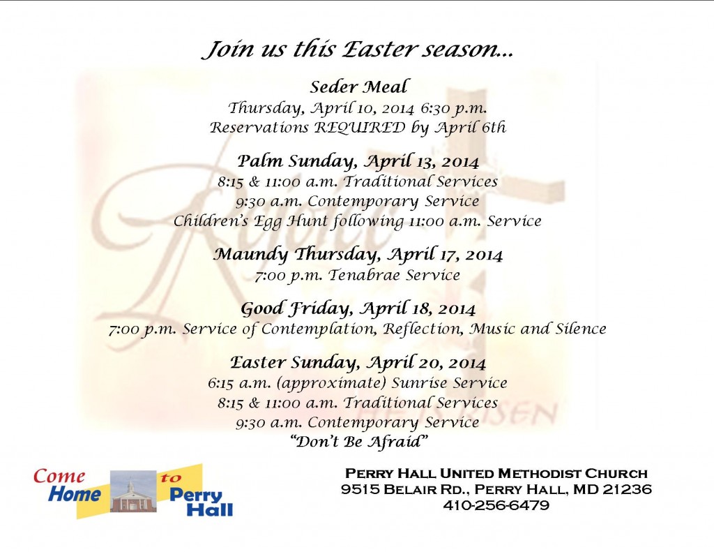 2014 easter services